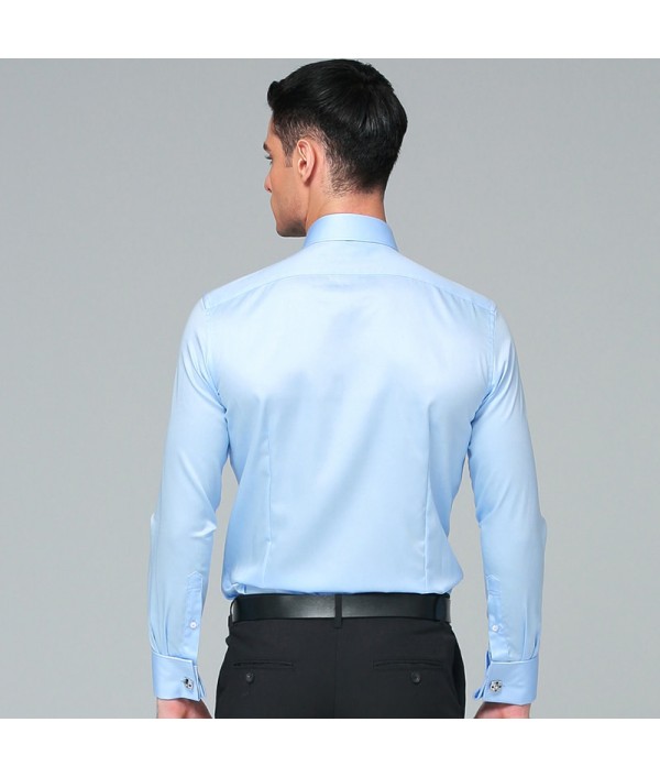Men's Dress Shirt Cotton New Regular Fit Cufflink Shirts Business Long Sleeve Business Suits Shirts Solid Color Men's Dress Shirt Cotton New Regular Fit Cufflink Shirts Business Long Sleeve Business Suits Shirts Solid Color